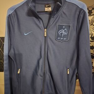 Nike France International Soccer Team Track Jacket Blue Men's Medium